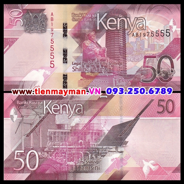 Tiền giấy Kenya 50 Shillings 2019 UNC