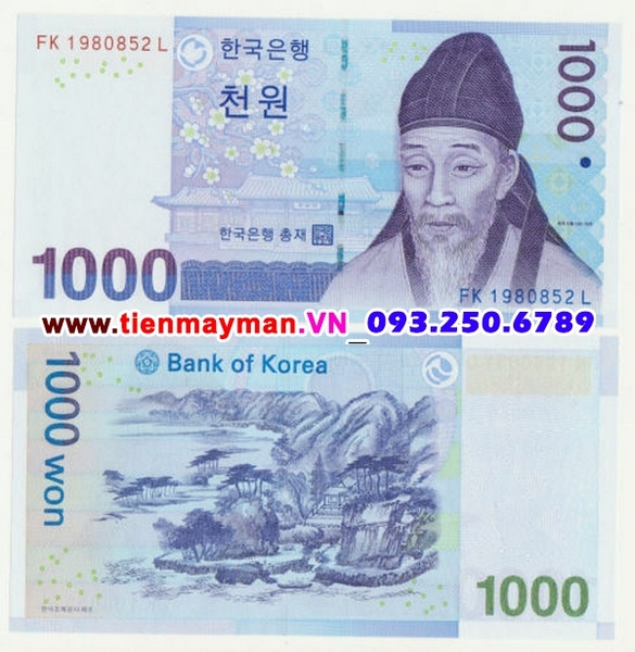 Tiền giấy Hàn Quốc 1000 Won 2007 UNC