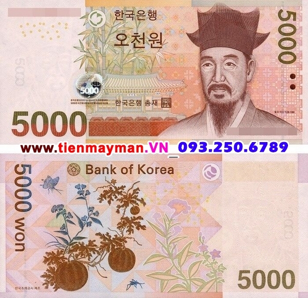 Tiền giấy Hàn Quốc 5000 Won 2006 UNC