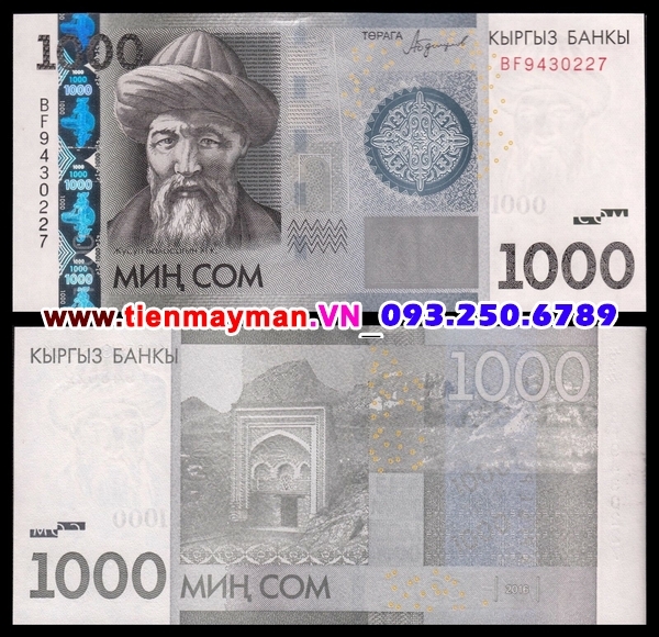Tiền giấy Kyrgyzstan 1000 Som 2016 UNC