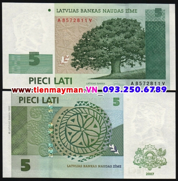 Tiền giấy Latvia 5 Lati 2006 UNC