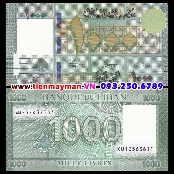 Tiền giấy Li băng 1000 Livers 2013 UNC