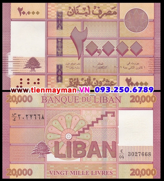 Tiền giấy Li băng 20000 Livres 2012 UNC