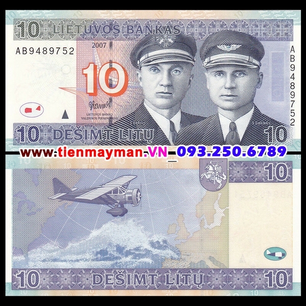 Tiền giấy Lithuania 10 Litu 2007 UNC