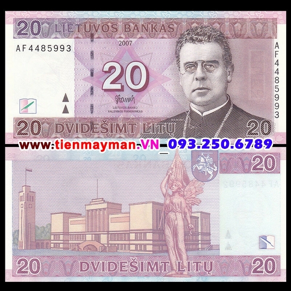 Tiền giấy Lithuania 20 Litu 2007 UNC