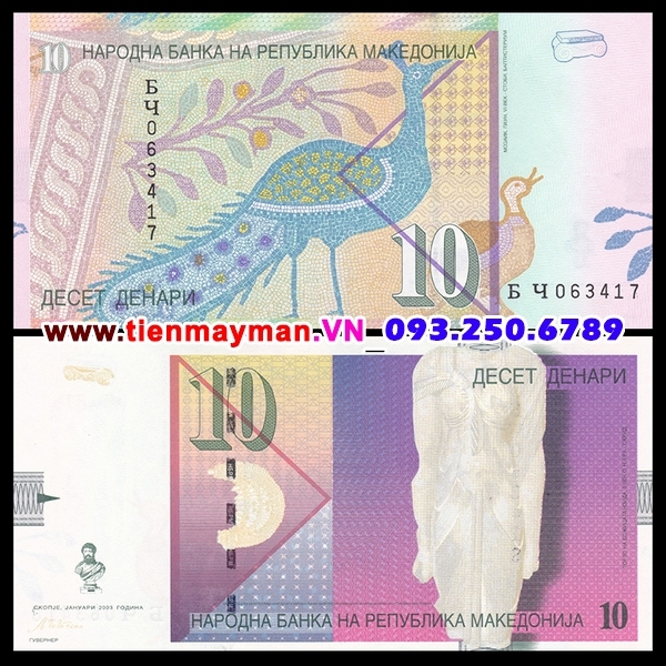 Tiền giấy Macedonia 10 Dinari 2003 UNC