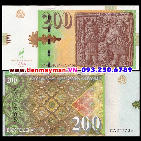 Tiền giấy Macedonia 200 Denara 2016 UNC