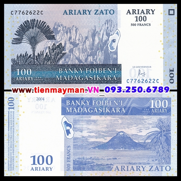 Tiền giấy Madagascar 100 Ariary 2008 UNC