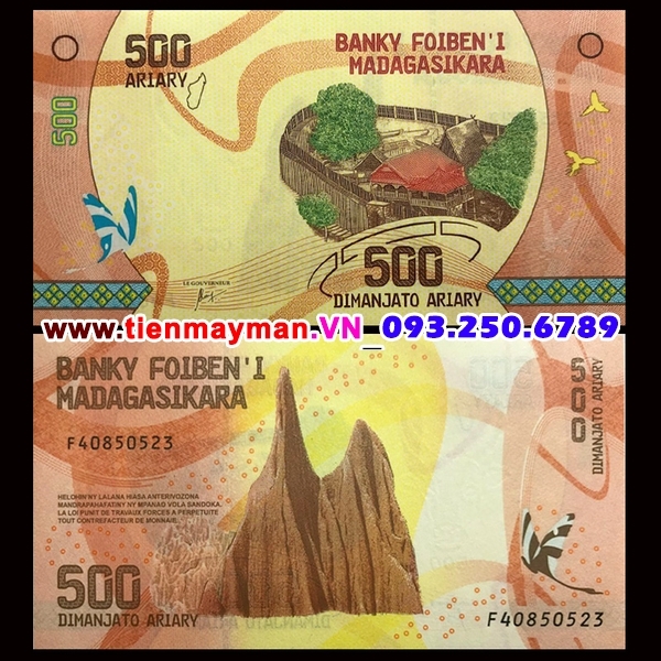 Tiền giấy Madagascar 500 Ariary 2017 UNC