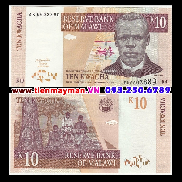 Tiền giấy Malawi 10 kwacha 2004 UNC