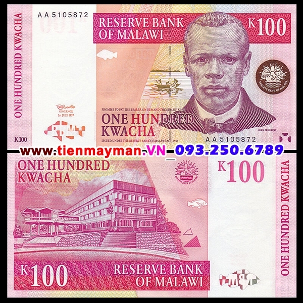 Tiền giấy Malawi 100 kwacha 1997 UNC