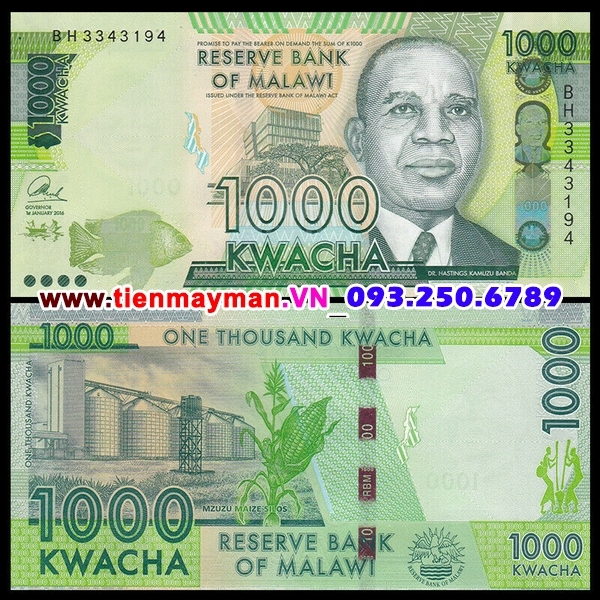 Tiền giấy Malawi 1000 Kwacha 2016 UNC
