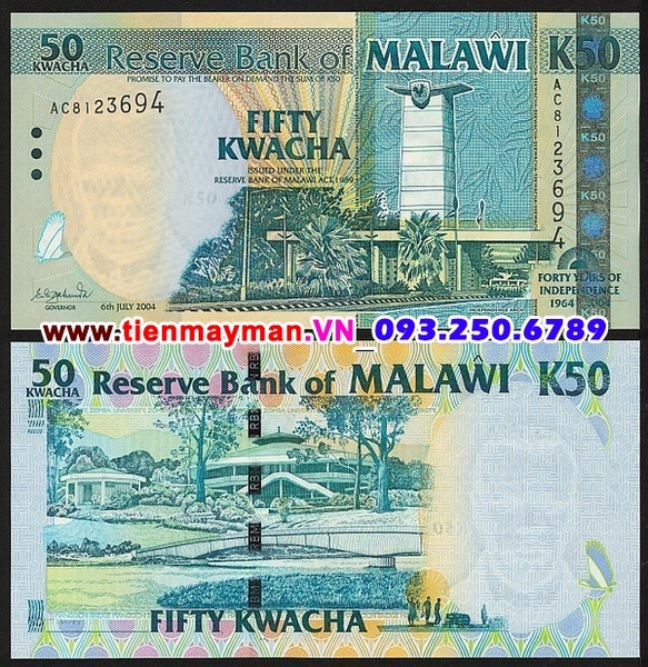 Tiền giấy Malawi 50 kwacha 2004 UNC