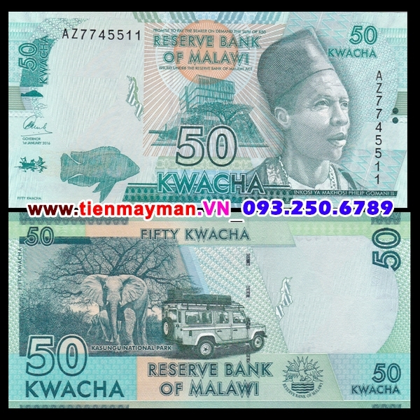 Tiền giấy Malawi 50 Kwacha 2016 UNC