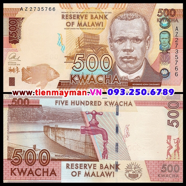 Tiền giấy Malawi 500 Kwacha 2016 UNC