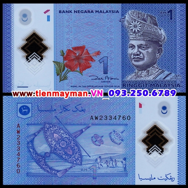 Tiền giấy Malaysia 1 Ringgit 2012 UNC polymer