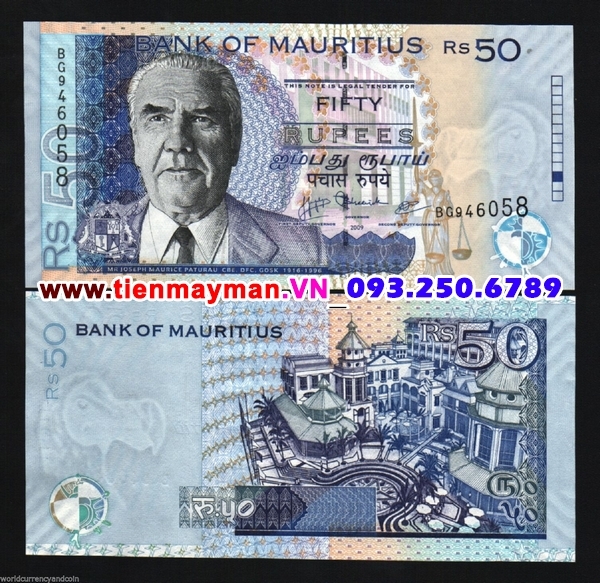 Tiền giấy Mauritius 50 Rupees 2009 UNC