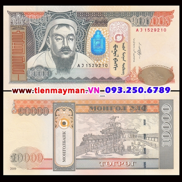 Tiền giấy Mông Cổ 10000 Tugrik 2009 UNC