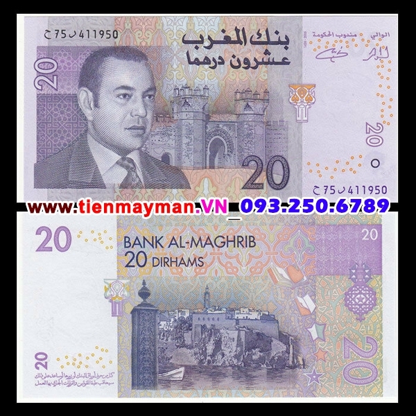 Tiền giấy Morocco 20 Dirhams 2005 UNC