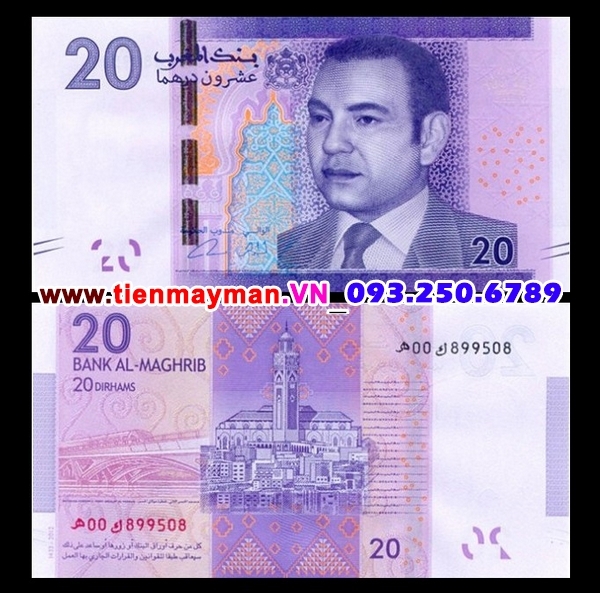 Tiền giấy Morocco 20 Dirhams 2013 UNC