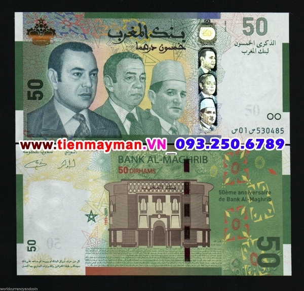 Tiền giấy Morocco 50 Dirhams 2009 UNC