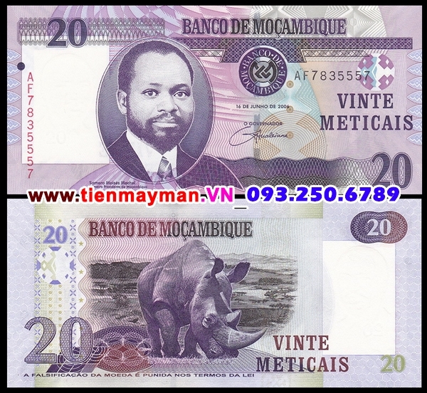 Tiền giấy Mozambique 20 Meticais 2006 UNC