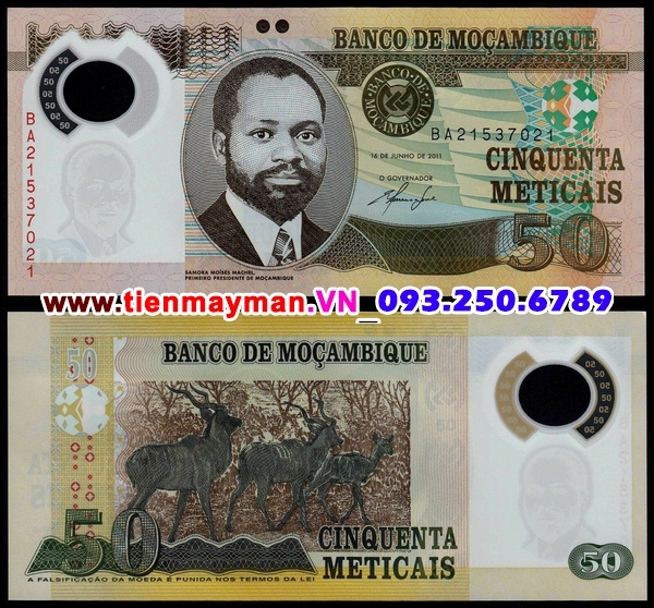 Tiền giấy Mozambique 50 Meticai 2011 UNC polymer
