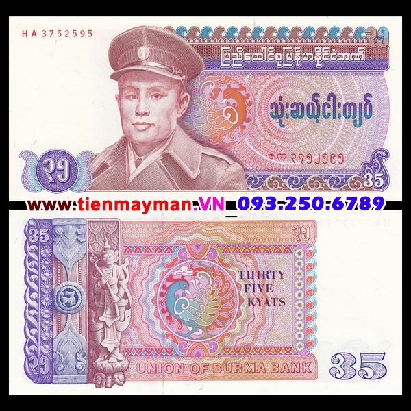 Tiền giấy Myanmar 35 Kyat 1986 UNC