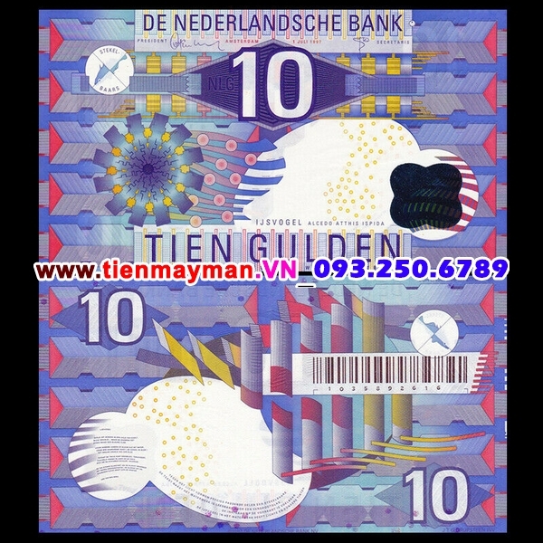 Tiền giấy Hà Lan 10 Gulden 1997 UNC