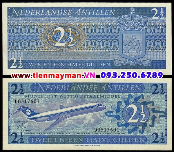Tiền giấy Netherlands Antilles 2 1/2 Gulden 1970 UNC