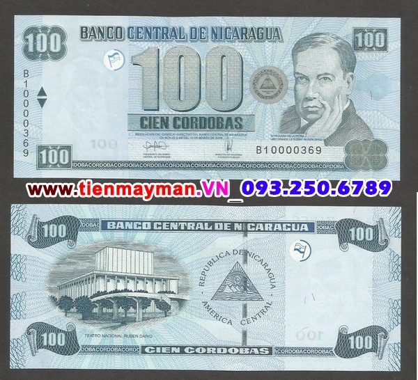 Tiền giấy Nicaragua 100 Cordobas 2006 UNC