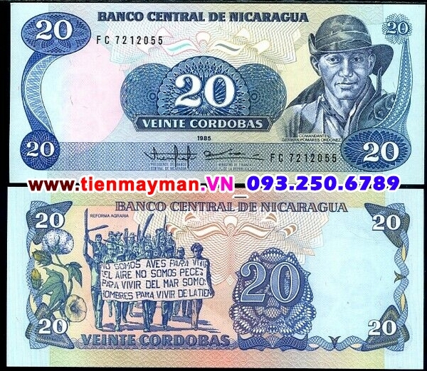 Tiền giấy Nicaragua 20 Cordobas 1985 UNC