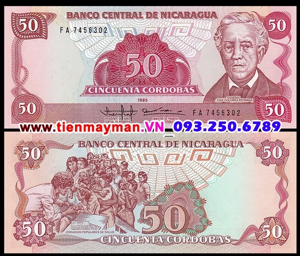 Tiền giấy Nicaragua 50 Cordobas 1985 UNC