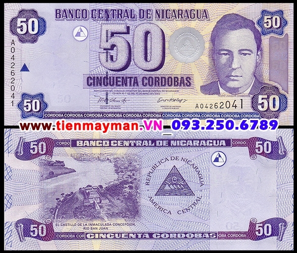 Tiền giấy Nicaragua 50 Cordobas 2002 UNC