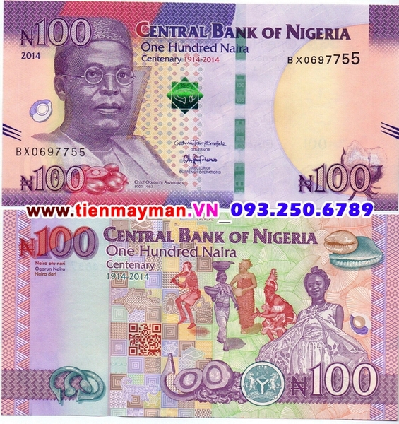 Tiền giấy Nigeria 100 Naira 2014 UNC