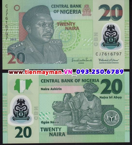 Tiền giấy Nigeria 20 Naira 2009 UNC polymer