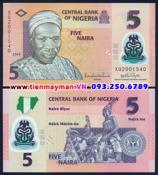 Tiền giấy Nigeria 5 Naira 2009 UNC polymer