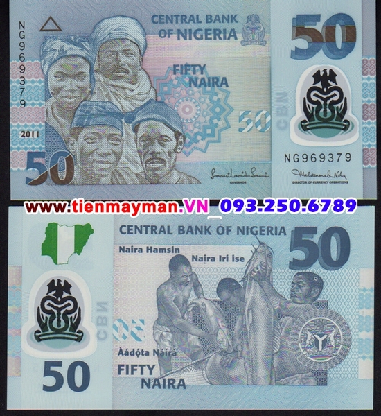 Tiền giấy Nigeria 50 Naira 2009 UNC polymer