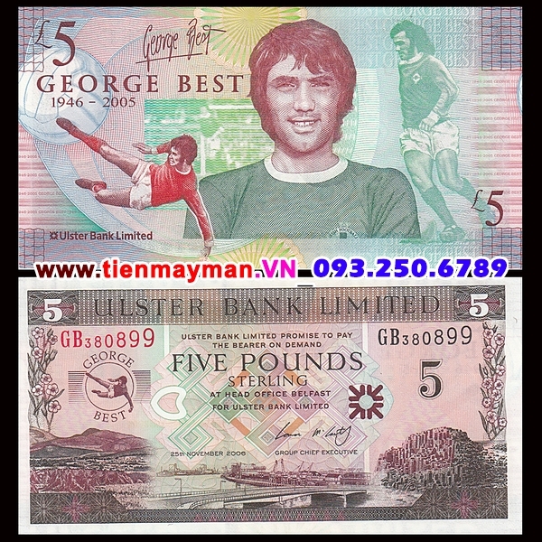 Tiền giấy Bắc Ireland 5 Pound 2006 UNC Polymer