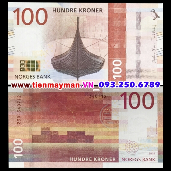 Tiền giấy Na Uy 100 Kroner 2017 UNC