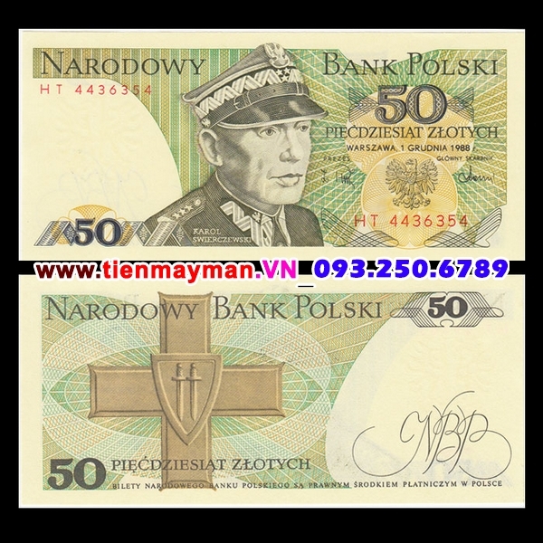 PoTiền giấy Ba Lan 50 Zlotych 1992 UNC