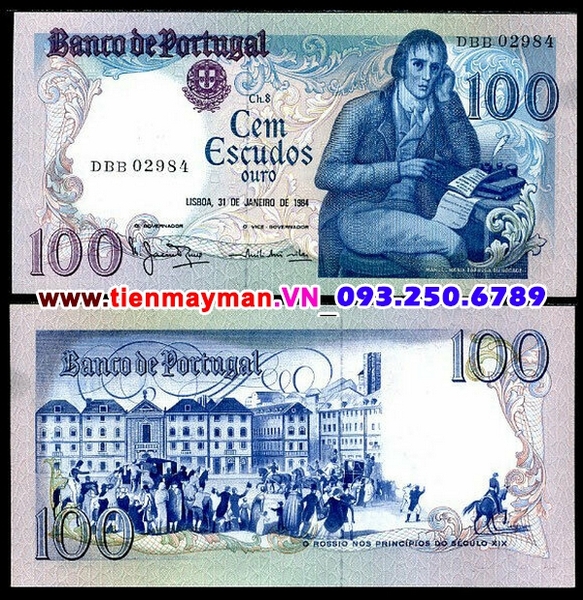 Tiền giấy Bồ Đào Nha 100 Escudos 1984 UNC