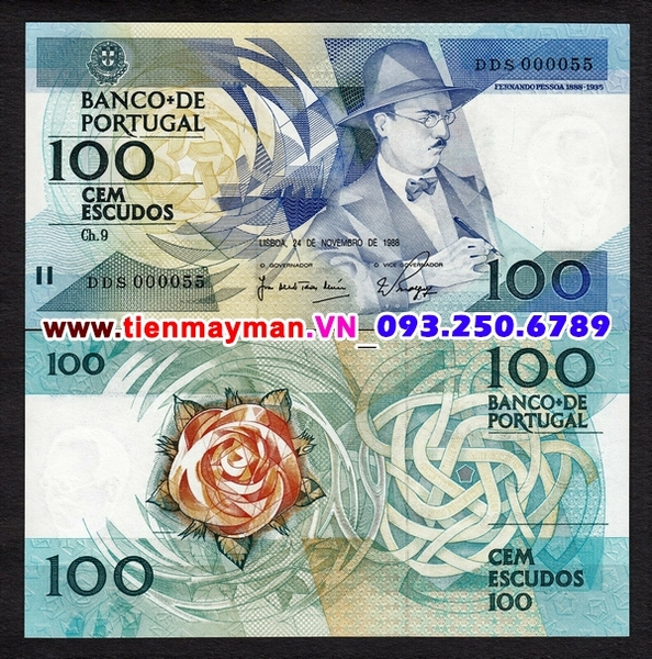 Tiền giấy Bồ Đào Nha 100 Escudos 1988 UNC