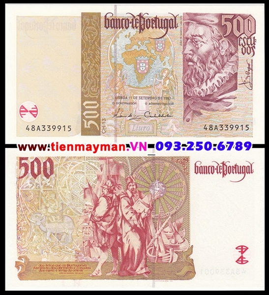 Tiền giấy Bồ Đào Nha 500 Escudos 1997 UNC