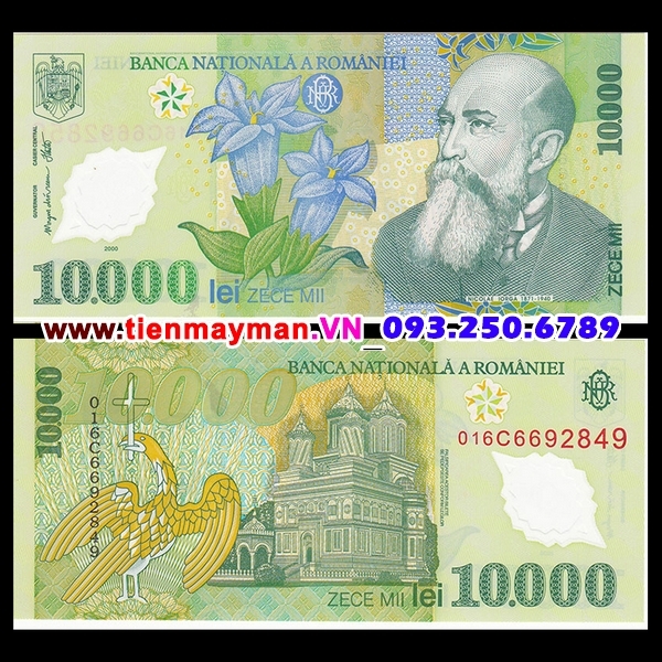 Tiền giấy Romania 10000 Lei 2000 UNC polymer
