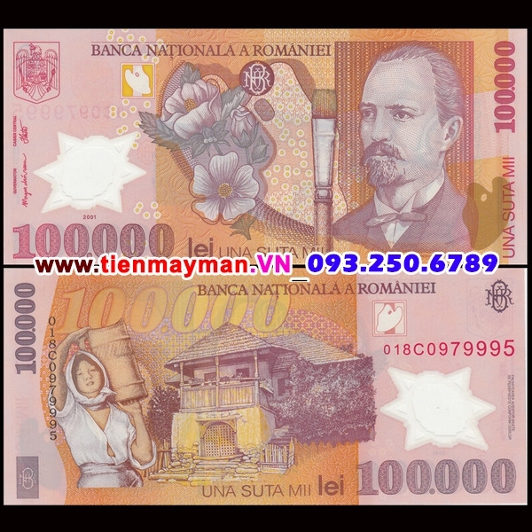 Tiền giấy Romania 10000 Lei 2001 UNC polymer