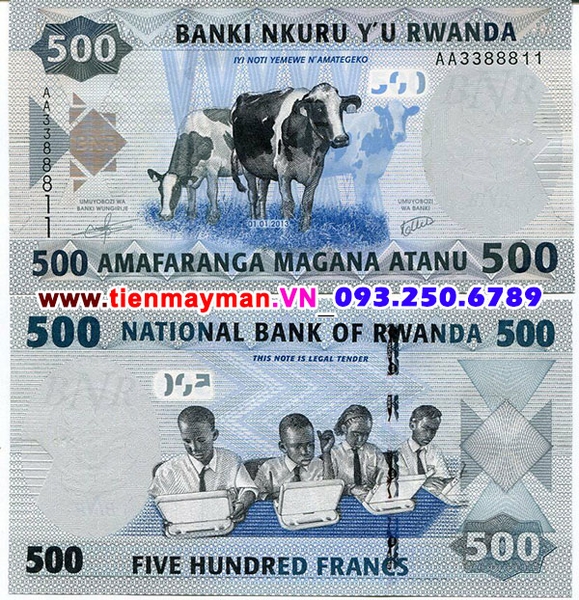 Tiền giấy Rwanda 500 Francs 2013 UNC