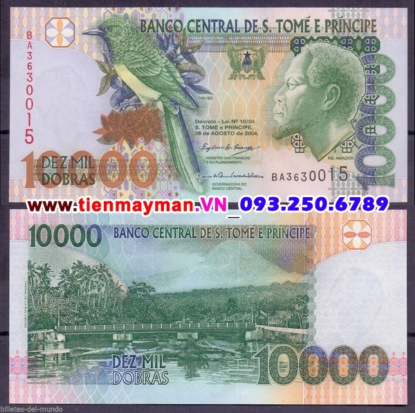 Tiền giấy Saint Thomas and Prince 10000 Dobras 2004 UNC