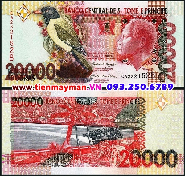 Tiền giấy Saint Thomas and Prince 20000 Dobras 2010 UNC