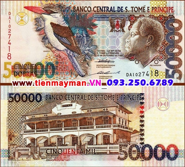 Tiền giấy Saint Thomas and Prince 50000 Dobras 2004 UNC